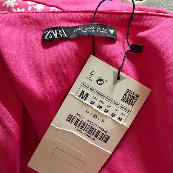 Zara Pink Floral Corset Bustier Bodysuit Blogger Favorite Spring Preppy M NWT - Picture 7 of 8